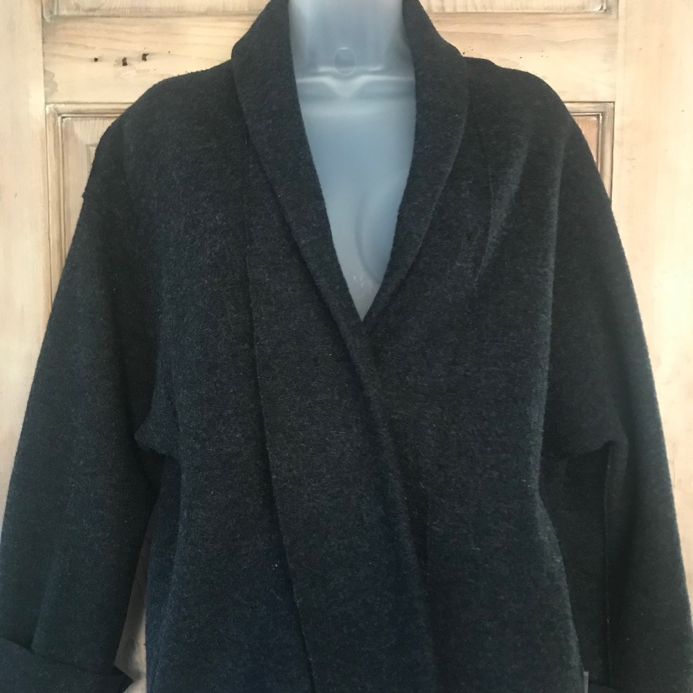 Lovely OSKA Dark Grey Boiled Wool Jacket w flaw